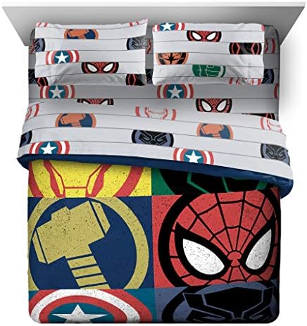 Marvel Avengers Queen Comforter Set 7 Piece Kids Bedding by JayFranco