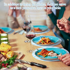 Funnymoom 60 Pcs Blue and White Gingham Disposable Paper Placemats Round Table - Image 4