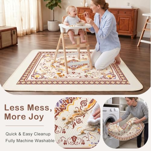 Splat Mat for Under High Chair Waterproof Non Slip Floor Mat for Baby - Image 5