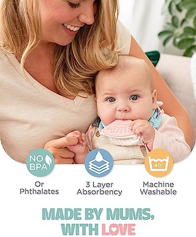 Cheeky Chompers Neckerchew Teething Bib, 2-in-1 Bandana Style Bib w/Food Grade - Image 5