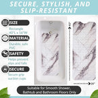 ENKOSI Non-Slip Bath Mat and Shower Mat 40x16 Extra Long, Marble Gray - Image 4