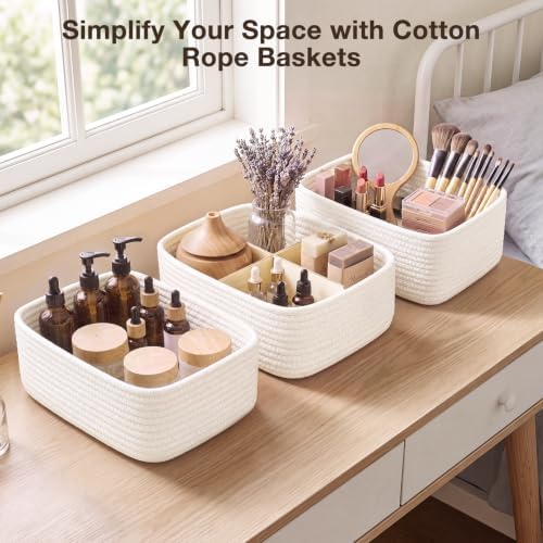 3 Pack Small Baskets for Organizing, Woven Storage Baskets for Shelves - Image 6