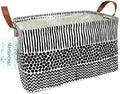 Rectangular Collapsible Storage Basket Nursery Organizer Black Line by LANGYASHAN