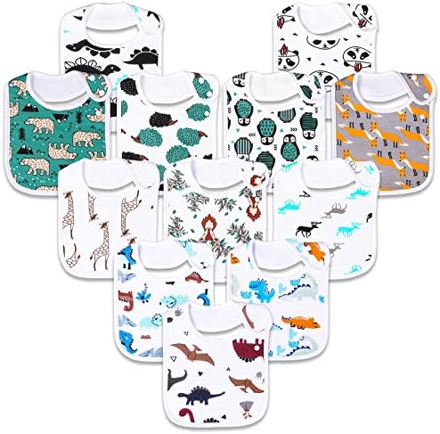 Baby Bibs Soft and Absorbent Cotton Bandana Bibs Set by Benoxine