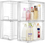 Vtopmart 4 Pack Clear Stackable Storage Drawers, 9.7" High Plastic Organizers - Image 4