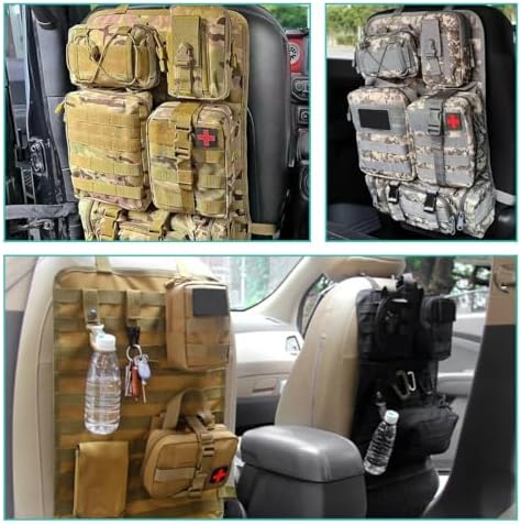2 PCS Car Seat Back Organizer, Tactical MOLLE Sag Proof Vehicle Panel Backseat - Image 6