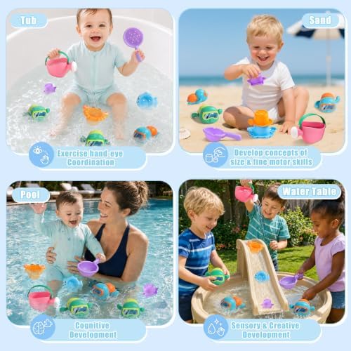 Fajiabao Toddler Bath Toys for Kids Ages 1-3 Multi-Play in Tub Pool Water - Image 2