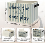 Blue Stripe Boho Classroom Storage Bins Box - Image 6