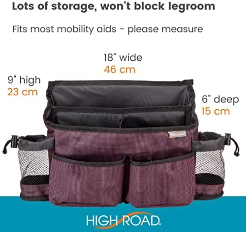 Mobility Scooter Bag with Bottle and Cup Holders and 6 Organized Pockets - Image 6