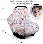 Rquite 4-in-1 Baby Car Seat Canopy, Stretchy Nursing Breastfeeding Cover - Image 2