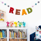 Read Sign - Boho READ Felt Garland Banner, Reading Corner Decor - Image 7