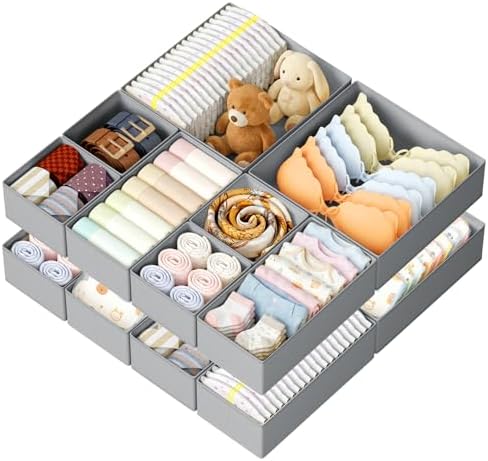 DIMJ Drawer Organizer Clothes, 12 Pack Dresser Organizer, Foldable Closet by DiMJ