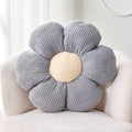 Kcvvcr Flower Throw Pillow, Soft Grey 17.7" Shaped Floor Pillow by Kcvvcr