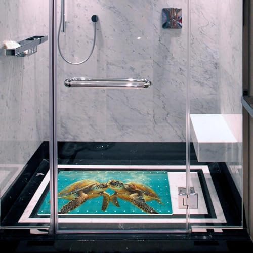 Shower Mat Non Slip 26.8 x 15.1 Inches, Turtles Ocean Bathtub Mat Shower Stall - Image 6