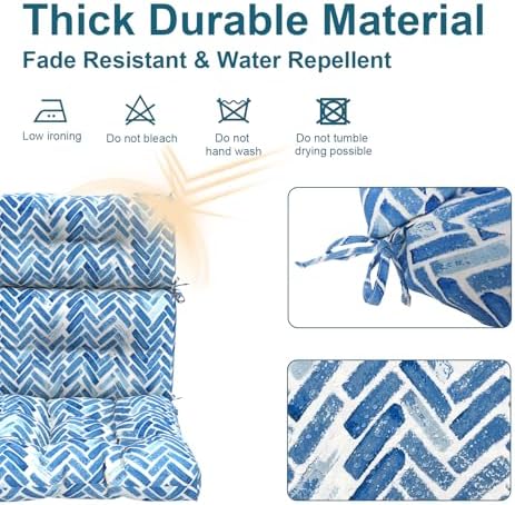 DYTXIII Outdoor High Back Chair Cushions Set of 2, Water Repellent Tufted - Image 4