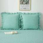 2 Pack Spa Blue White Gingham Euro Pillow Sham Covers 26''x26'' - Image 7