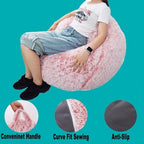 Fluffy Stuffed Animal Storage Bean Bag Chair Cover, Faux Fur Comfy Bean Bag - Image 5