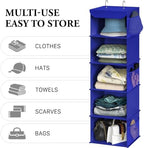 Simple Houseware 5 Shelf Hanging Closet Organizer, Dark Blue - Image 5