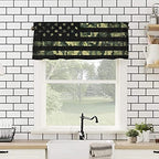 Vandarllin Valance Curtains for Kitchen Window, Rustic Green Camo Military - Image 4