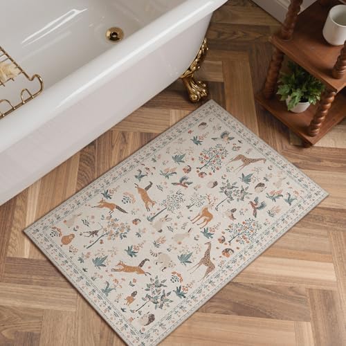 BESBLEE 2X3 Washable Area Rug for Entrance, Animal Doormat Non Slip - Image 3