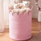 LemonRoad Round Woven Basket Pink by Unknown