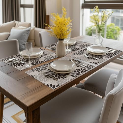 Artoid Mode Floral Vinyl Halloween Placemats Set of 4, Heat Resistant Washable - Image 5