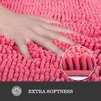Yeaban Chenille Hot Pink Bathroom Runner Rug 24"x72" - Image 3