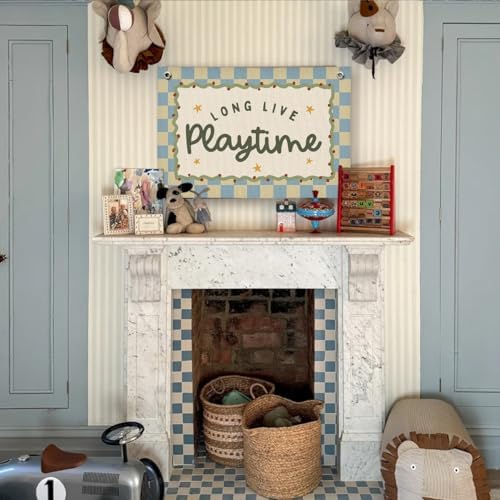 Playroom Wall Decor, Toddler Playroom Decor Hanging Linen Banner, Play Room - Image 3