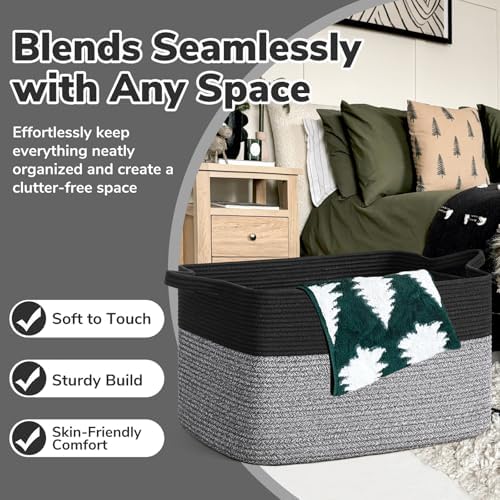 Goodpick Large Woven Rope Blanket Basket - Image 5