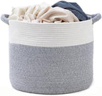 Blanket Basket for Living Room, Woven Rope Storage Basket by KODOMOORE