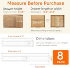 8 Pack 2.36" High Shallow Drawer Dividers, 12.5"-21.3" Expandable - Image 2