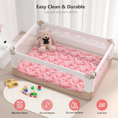 Pack N Play Sheets Fitted, Mini Crib Sheets, Breathable Soft Unisex Playard - Image 2