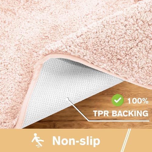 Polyester Bathroom Rug 17"x24" Dusty Pink, Non-Slip Soft Bath Mat - Image 5