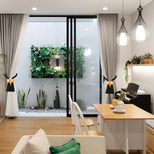 NICEEC 2 Pack Wooden Ball Magnetic Curtain Tiebacks Boho Home Decor Drape Tie - Image 6