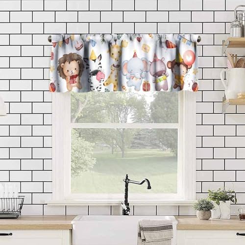 Cartoon Animals Valance Curtain Birthday Party Decor Forest Animals Gift Zebra - Image 4