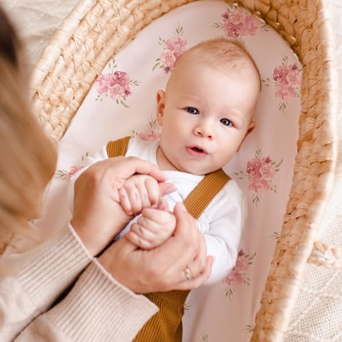 Baby Bassinet Sheets Girl Boy, 3 Pack Fitted Bassinet Sheet - Image 4