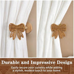 Leinuosen 2 Pack Boho Curtain Holdbacks Rattan Tiebacks - Image 4