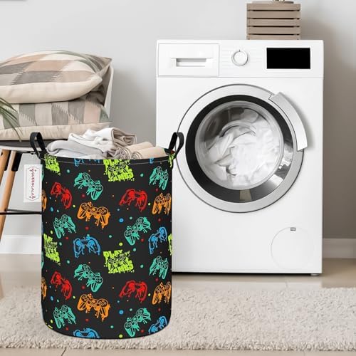 QUEENLALA Foldable Waterproof Round Fabric Laundry Basket Home - Image 6