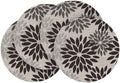 Artoid Mode Black Dahlia Plastic Round Placemats Set of 4, 14 Inch Seasonal by ArtoidMode