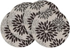 Artoid Mode Black Dahlia Plastic Round Placemats Set of 4, 14 Inch Seasonal by ArtoidMode