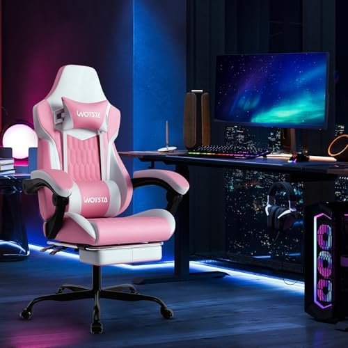 Gaming Chair with Footrest, High Back Gaming Chairs PVC Leather Ergonomic Gamer - Image 2