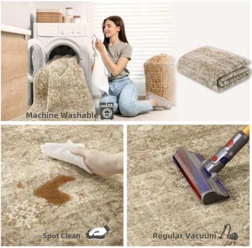 6x9 Area Rugs for Living Room: Washable Bedroom Rug Non Slip Boho Carpet - Image 6