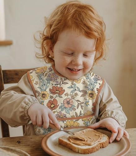 3 Pack Waterproof Baby Bibs for Eating, Mess Proof Feeding Bib - Image 2