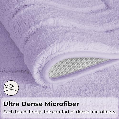 GRANNY SAYS Lilac Bathroom Rugs Set 3 Piece, Soft Microfiber Bath Mats - Image 3