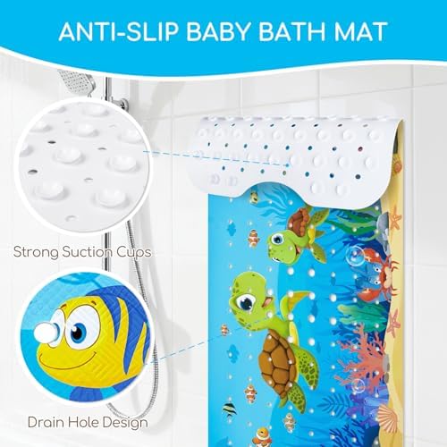 Baby Bath Mat for Tub, Non Slip Kids Bath Shower Mat - Image 4