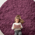 OLANLY Burgundy Round Rugs for Bedroom by OLANLY