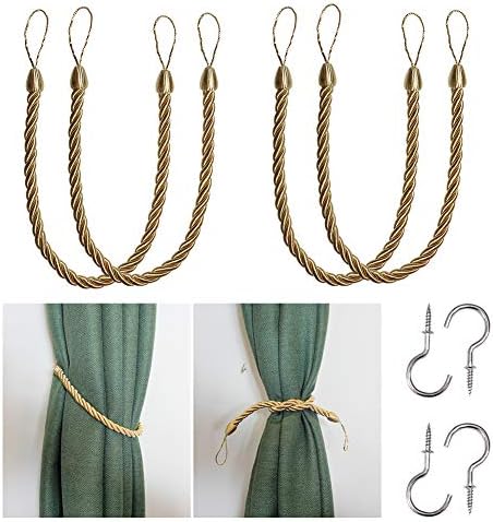 BEL AVENIR Curtain Tiebacks Ropes Tie-Backs, Handmade Holdbacks by BELAVENIR