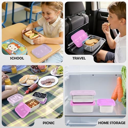 Tanjiae 3-Pack Stainless Steel Snack Containers - Image 7