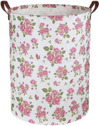 Roses Pink Laundry Basket Baby Girls Laundry Hamper Kids Toy Storage Bins by HIYAGON