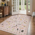 BESBLEE 6X9 Washable Area Rug for Living Room, Animal Non Slip - Image 3